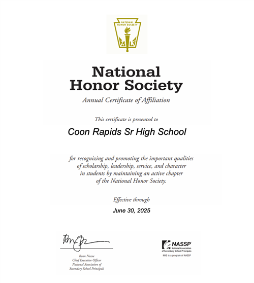 Annual Certificate of NHS Affiliation